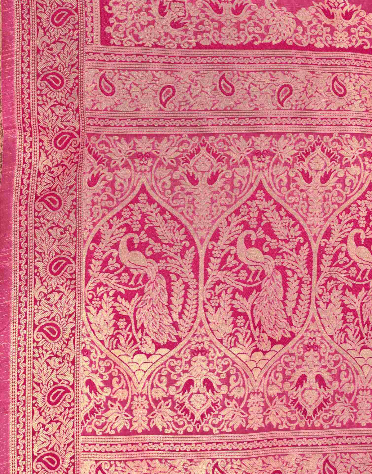 Pink Silk Woven Banarasi Saree