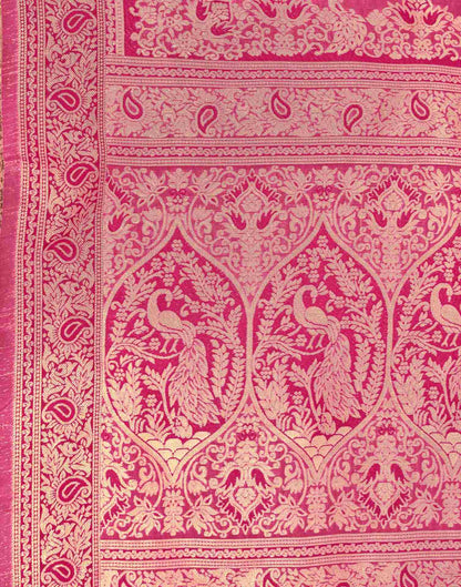 Pink Silk Woven Banarasi Saree