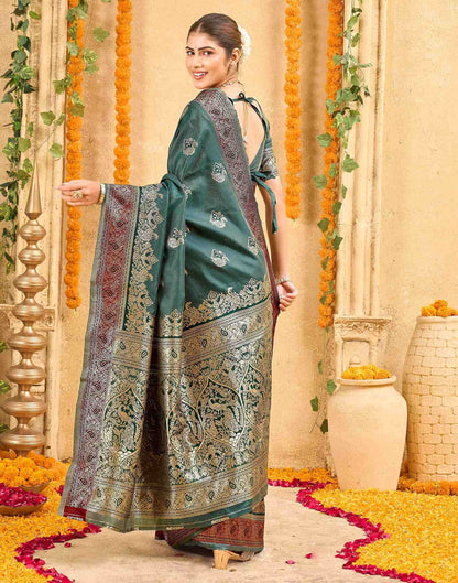 Green Silk Woven Banarasi Saree