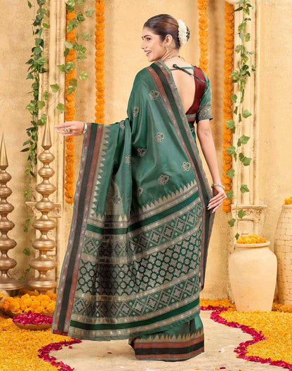 Green Silk Woven Banarasi Saree
