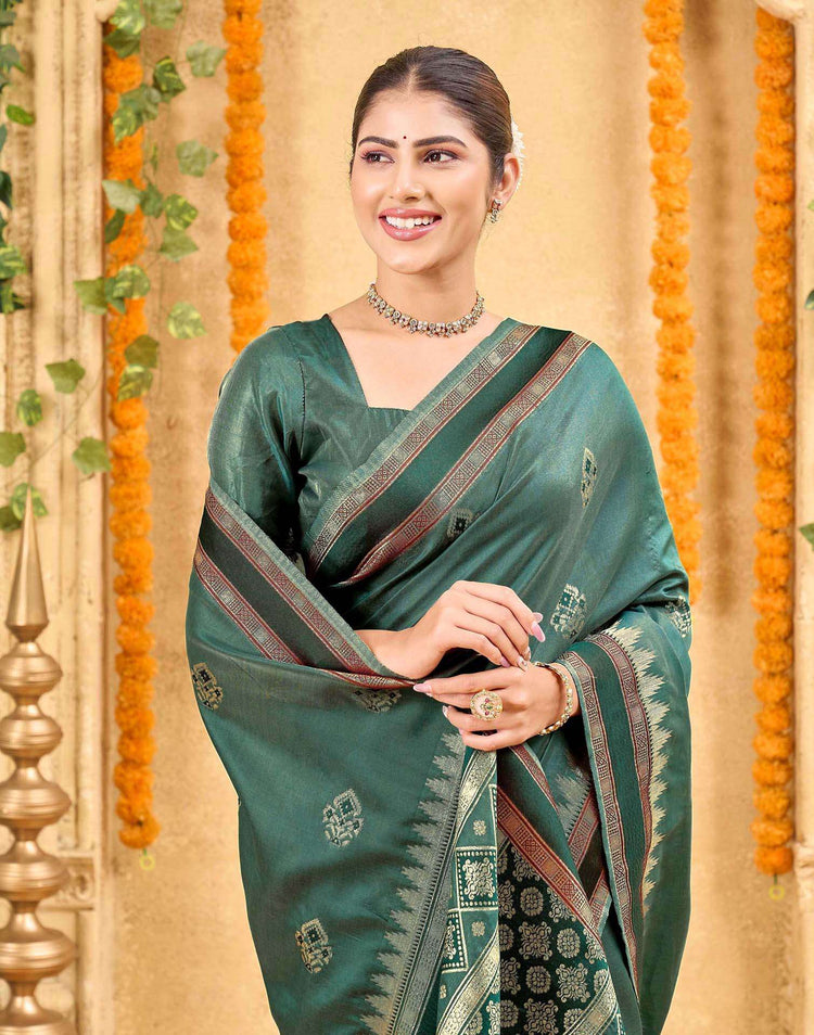 Green Silk Woven Banarasi Saree