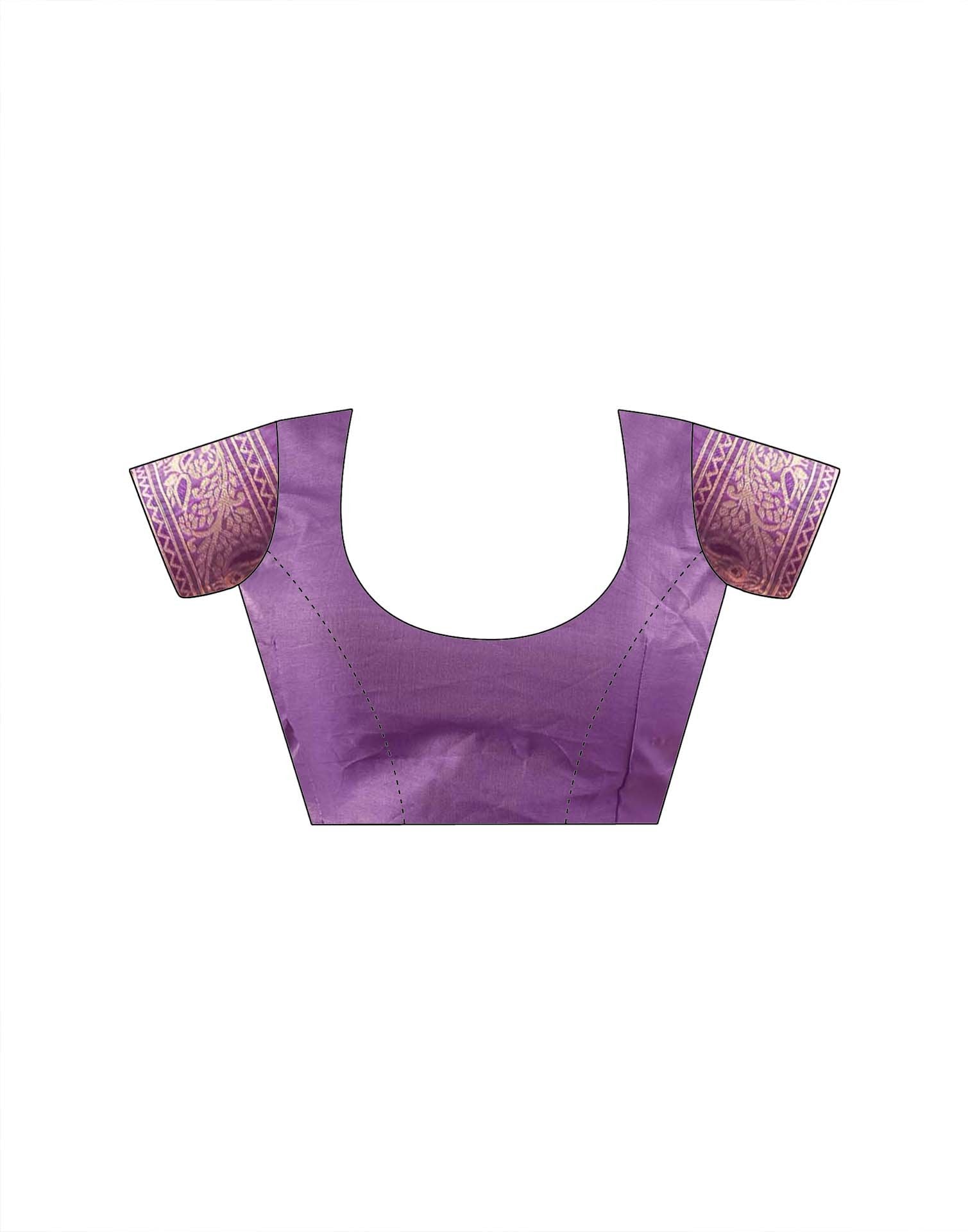 Purple Silk Woven Banarasi Saree