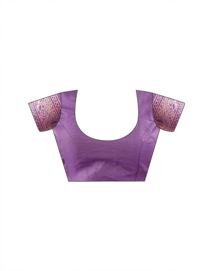Purple Silk Woven Banarasi Saree