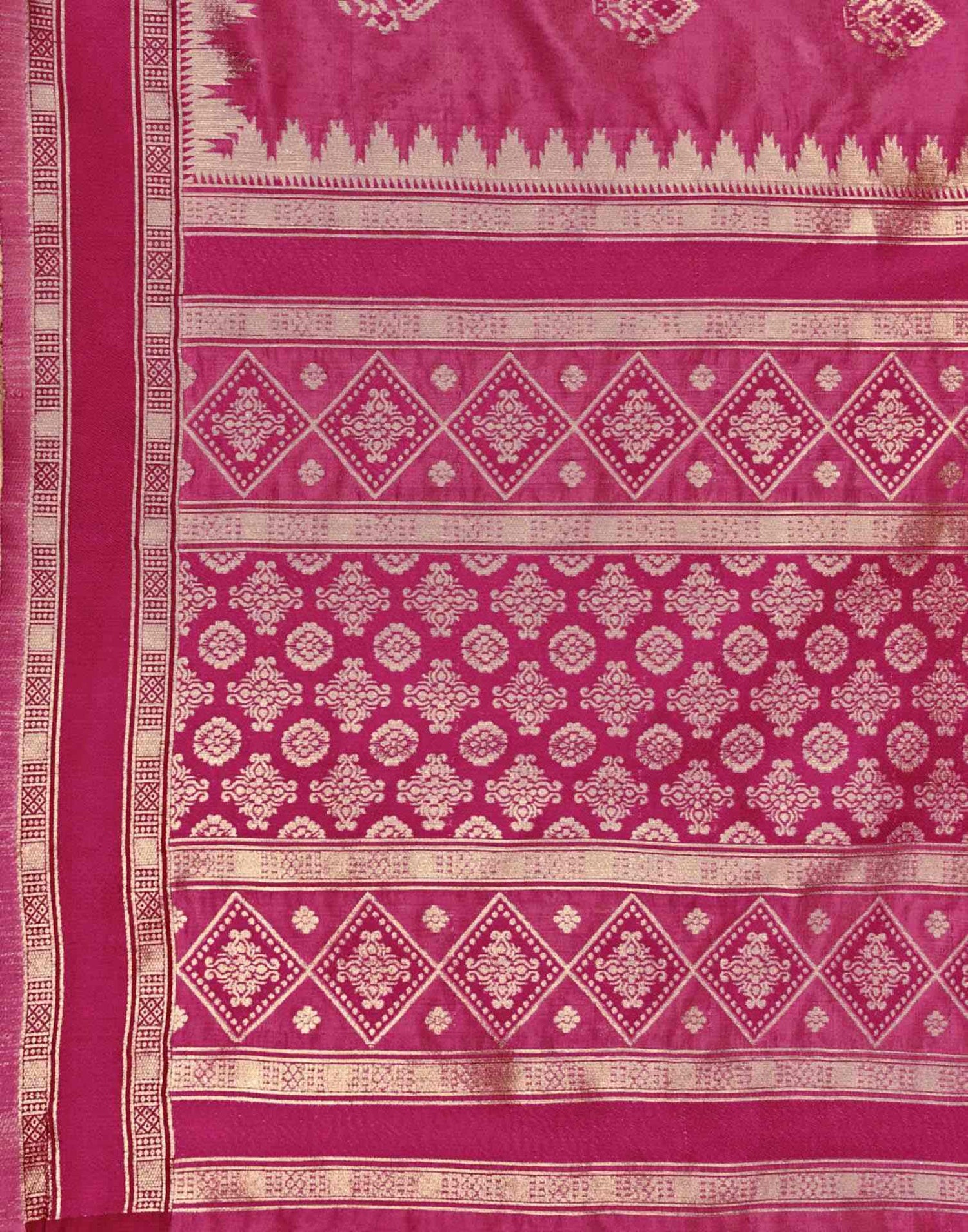 Pink Silk Woven Banarasi Saree