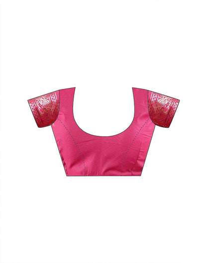 Pink Silk Woven Banarasi Saree