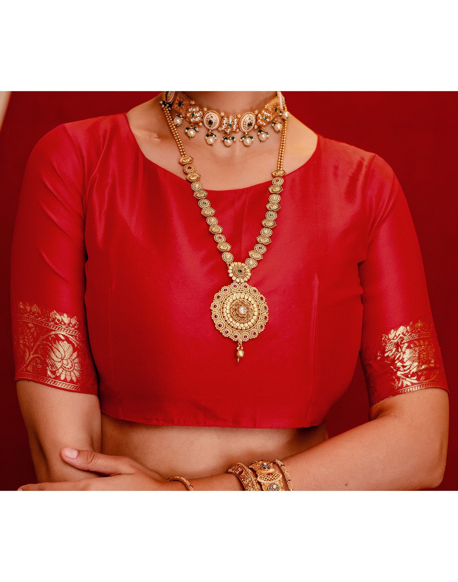 Red Silk Woven Banarasi Saree