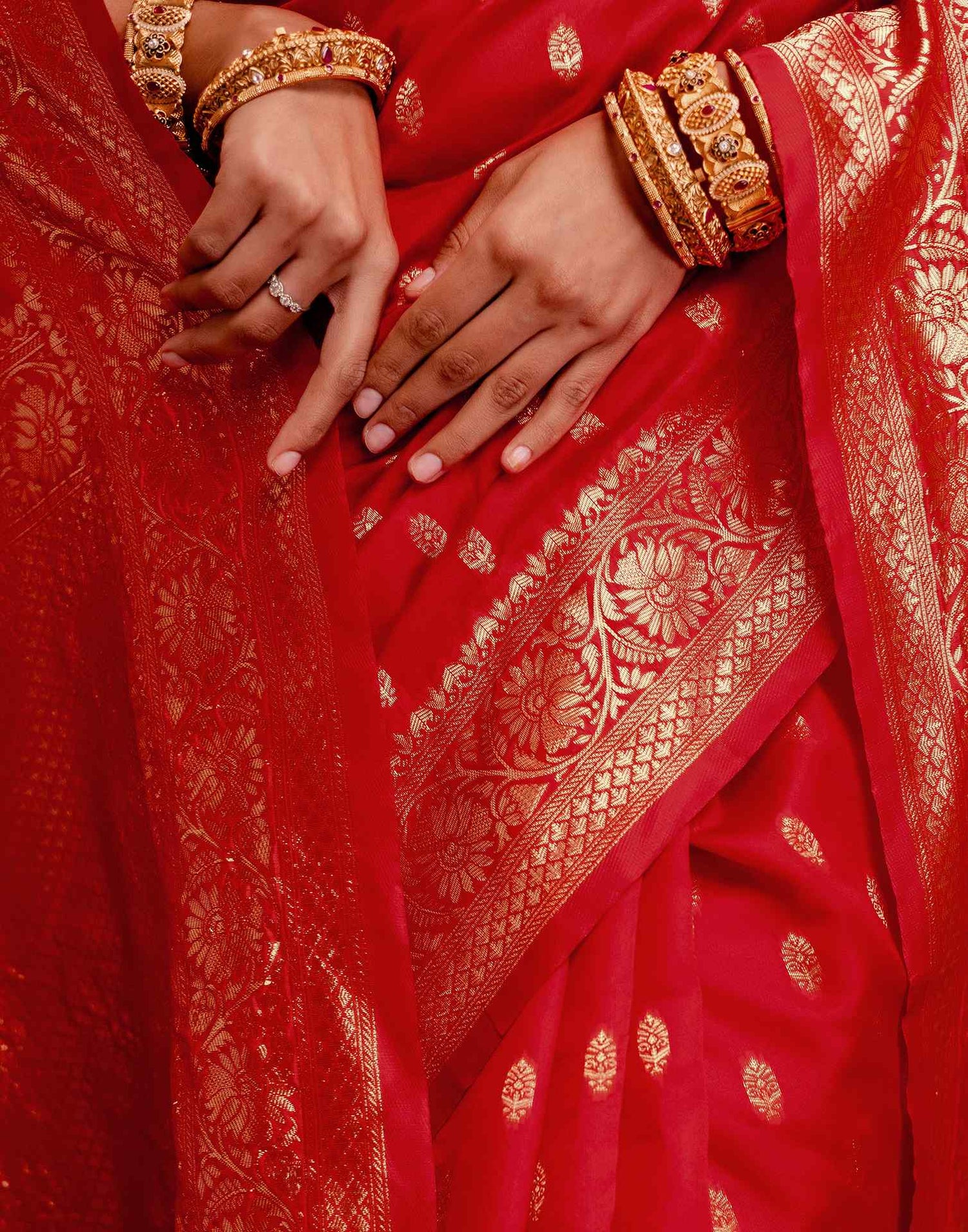 Red Silk Woven Banarasi Saree