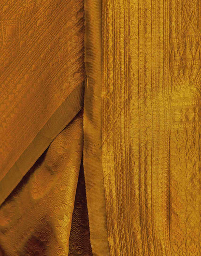 Mustard Yellow Silk Woven Banarasi Saree