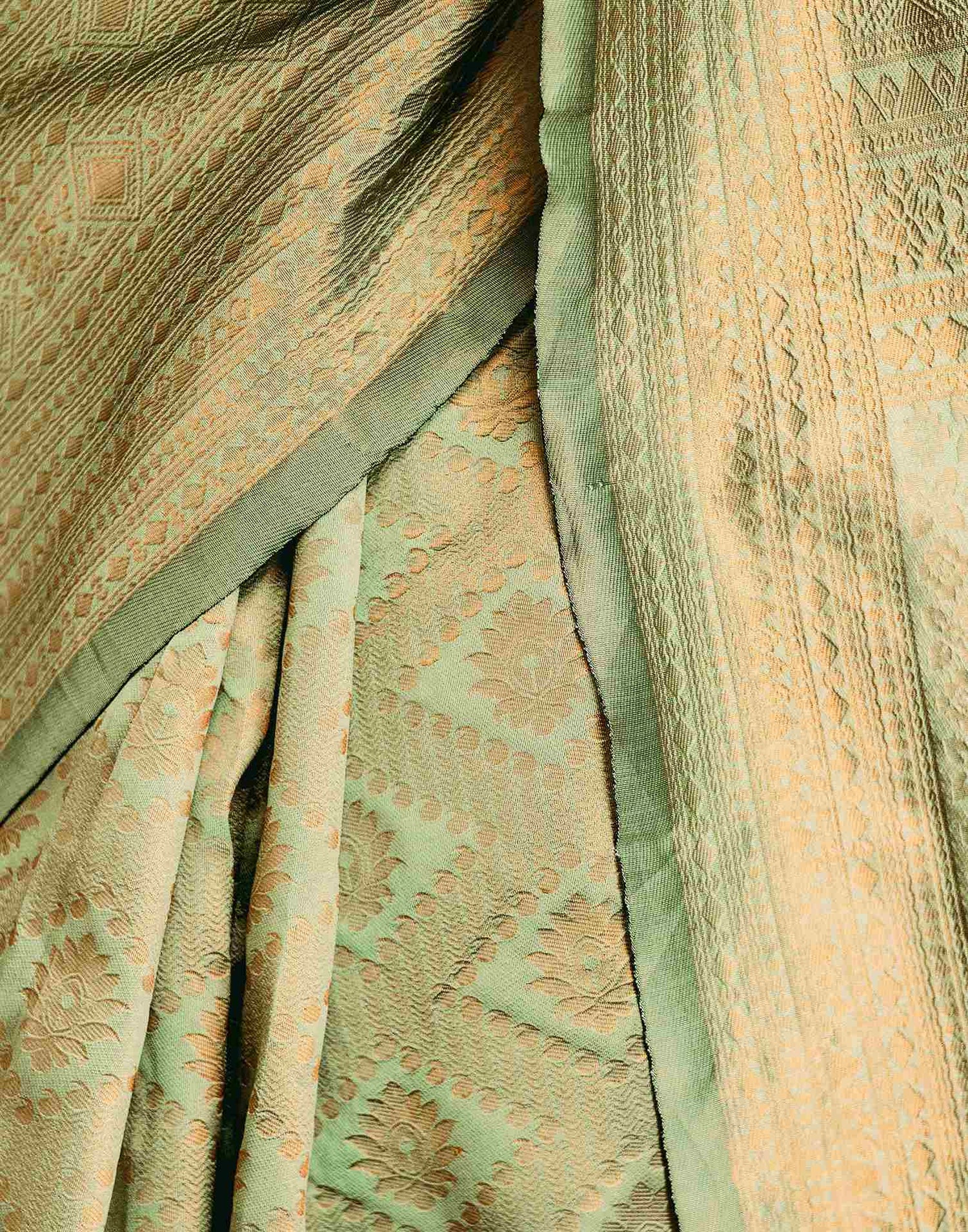 Mint Green Silk Woven Banarasi Saree