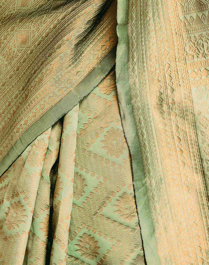 Mint Green Silk Woven Banarasi Saree