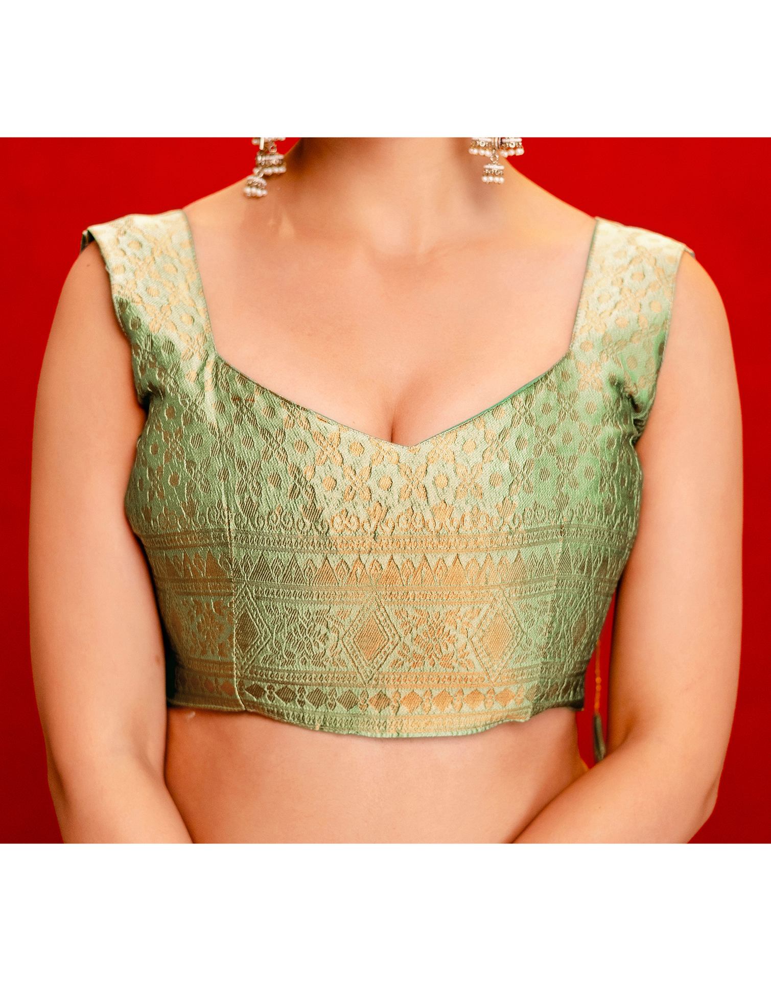 Mint Green Silk Woven Banarasi Saree
