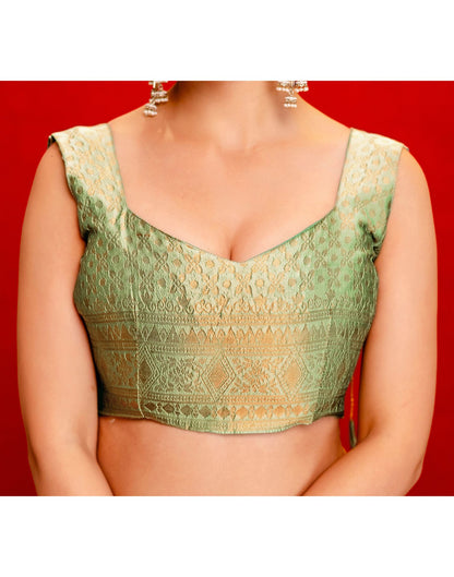 Mint Green Silk Woven Banarasi Saree