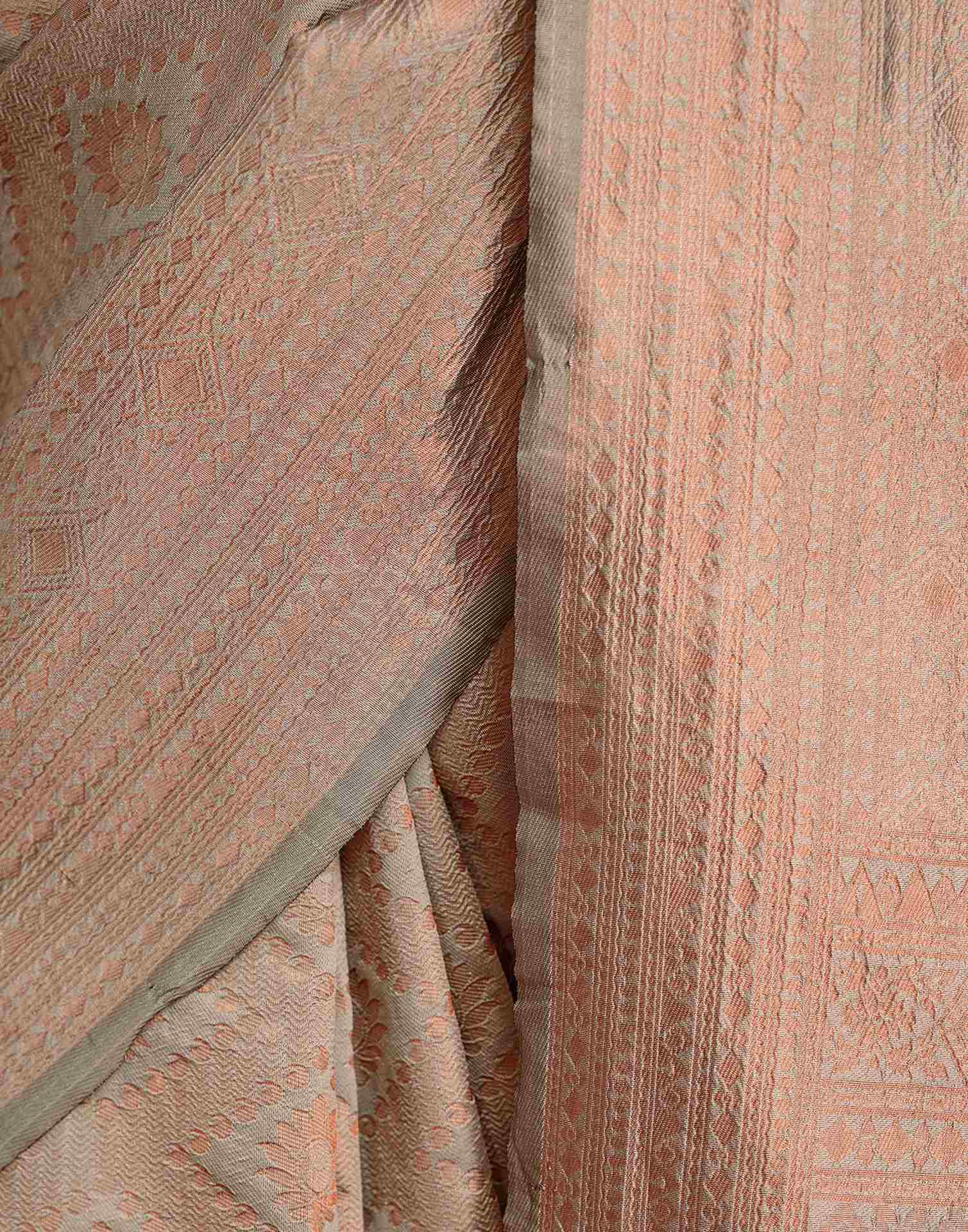 Grey Silk Woven Banarasi Saree