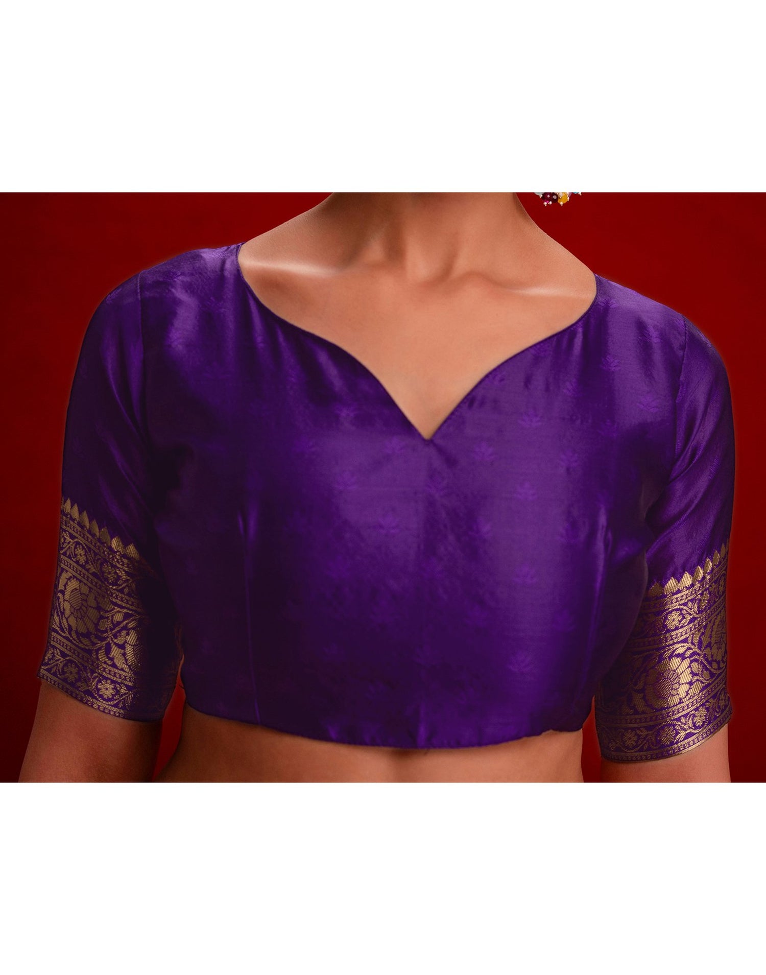 Violet Silk Woven Banarasi Saree