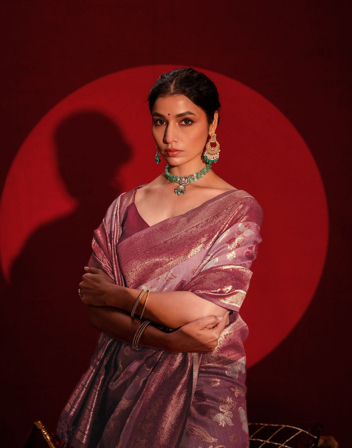 Pink Chanderi Cotton Woven Banarasi Saree