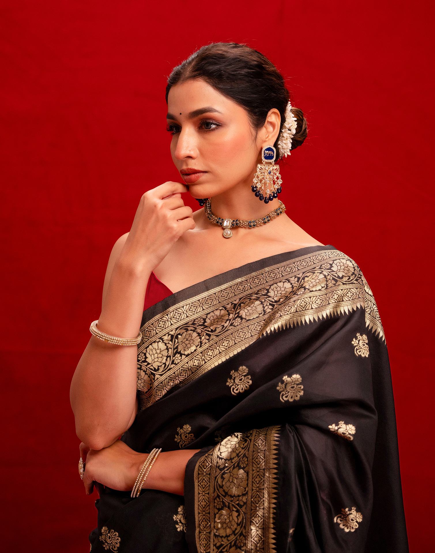 Black Silk Woven Paithani Saree