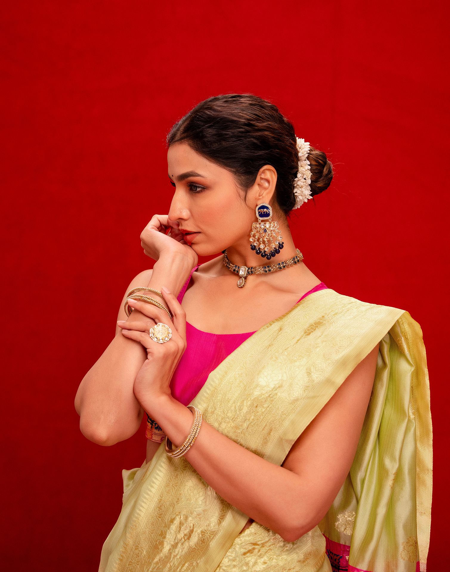 Pista Green Silk Woven Paithani Saree