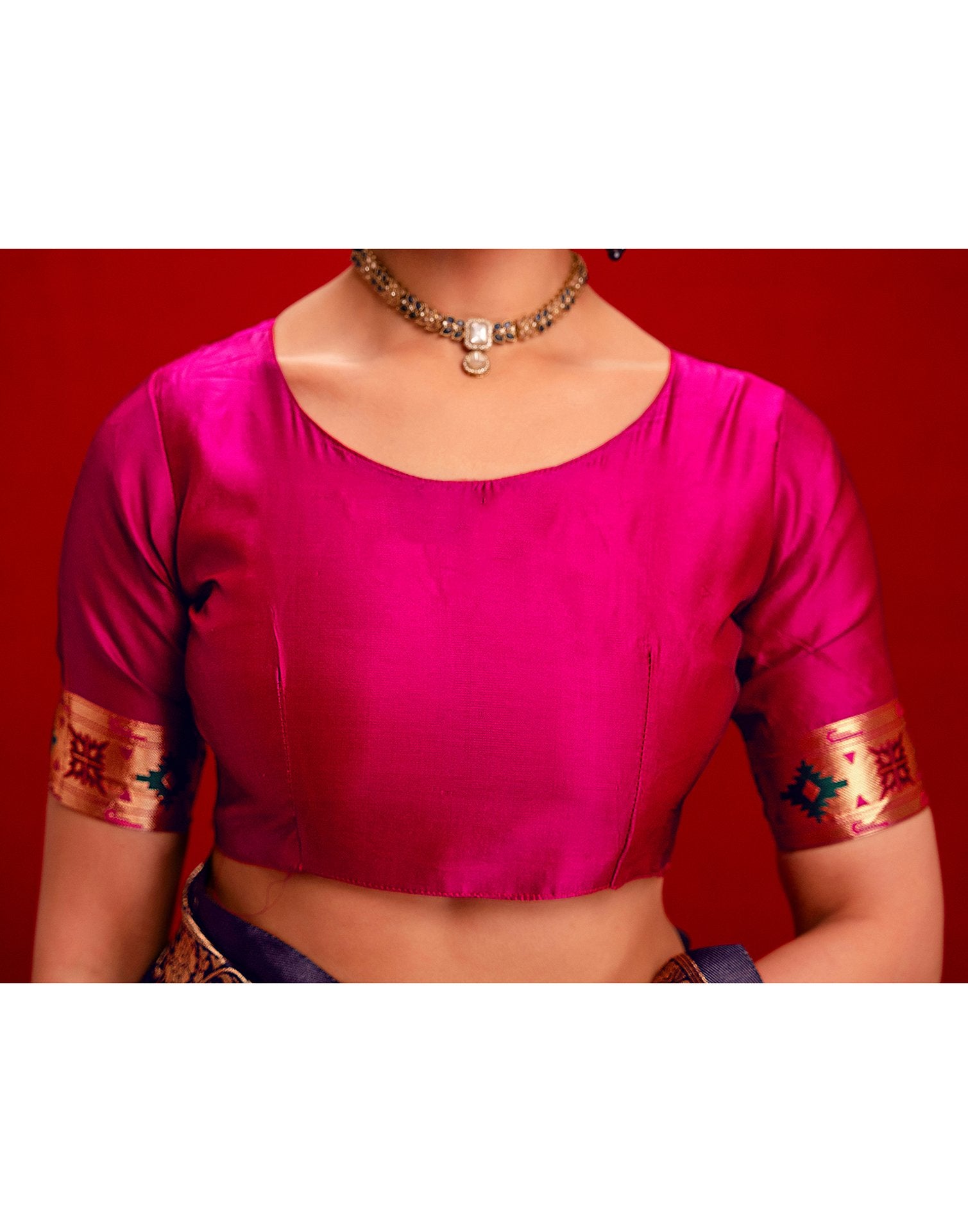 Navy Blue Silk Woven Paithani Saree