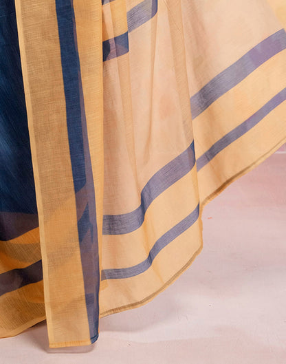 Ready To Wear Blue Linen Printed Saree