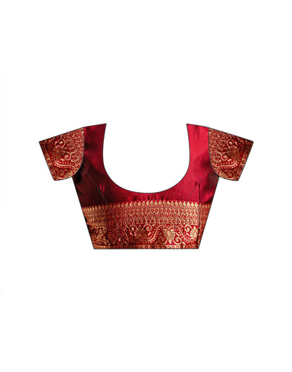 Red Silk Woven Banarasi Saree