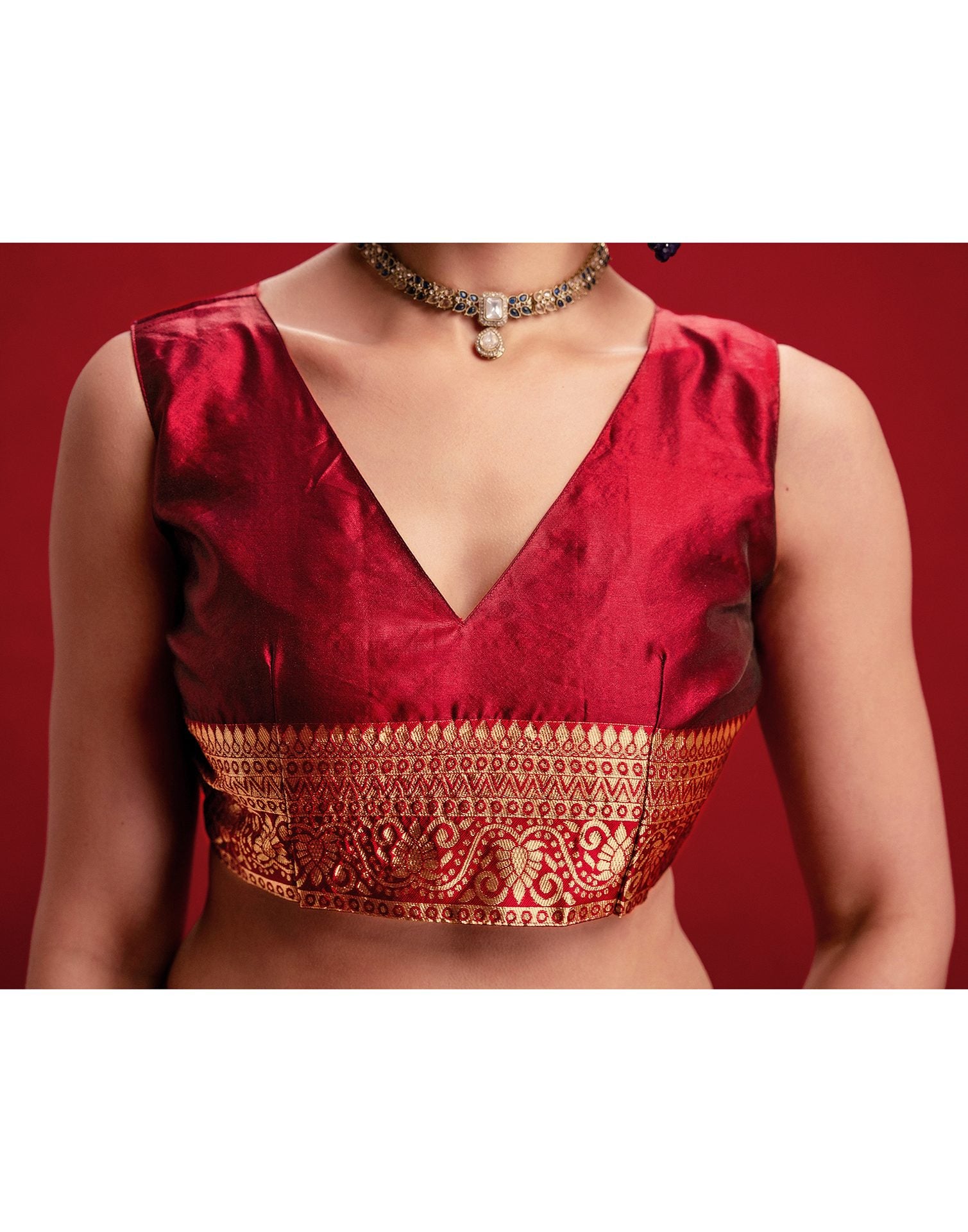 Red Silk Woven Banarasi Saree