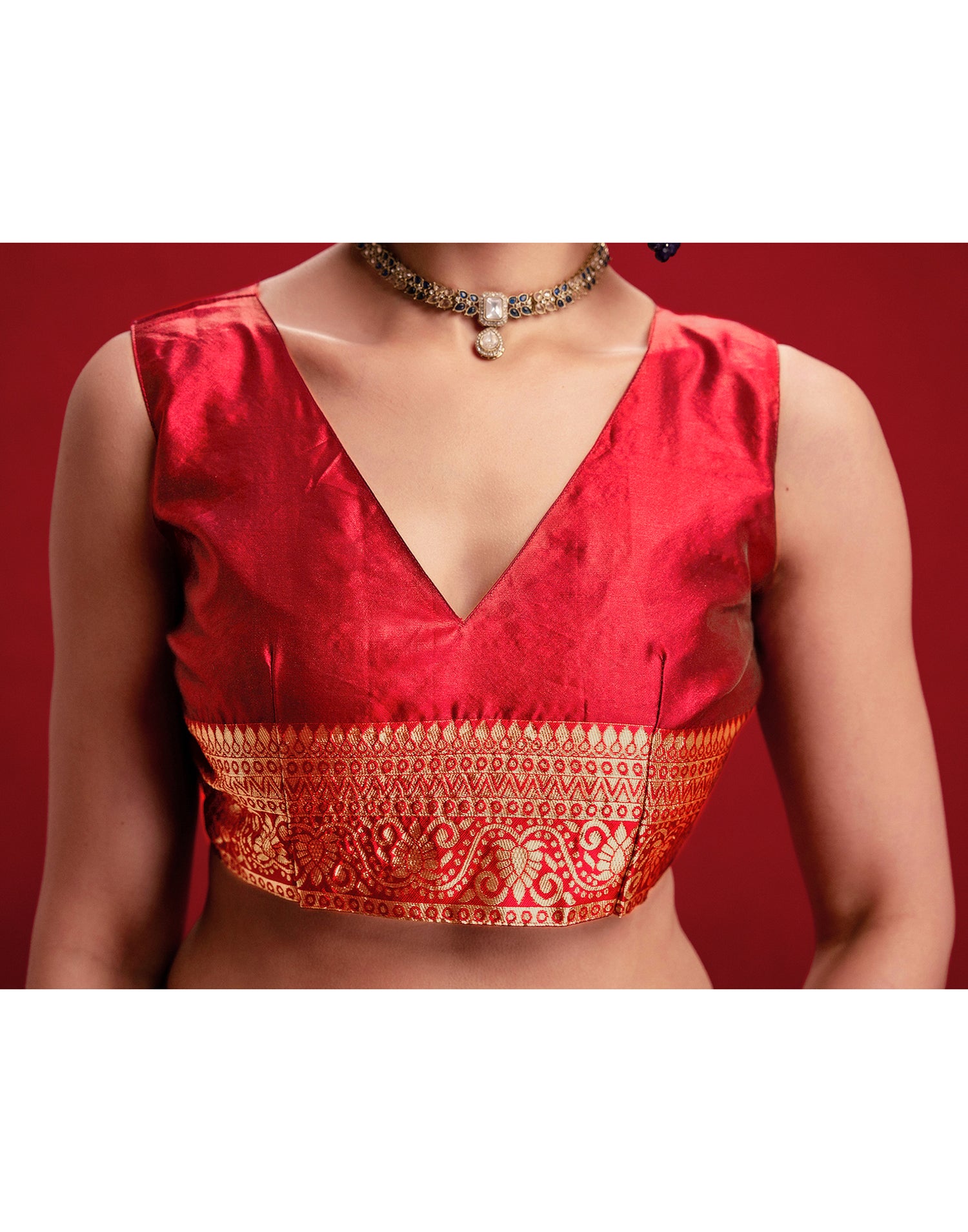 Red Silk Woven Banarasi Saree