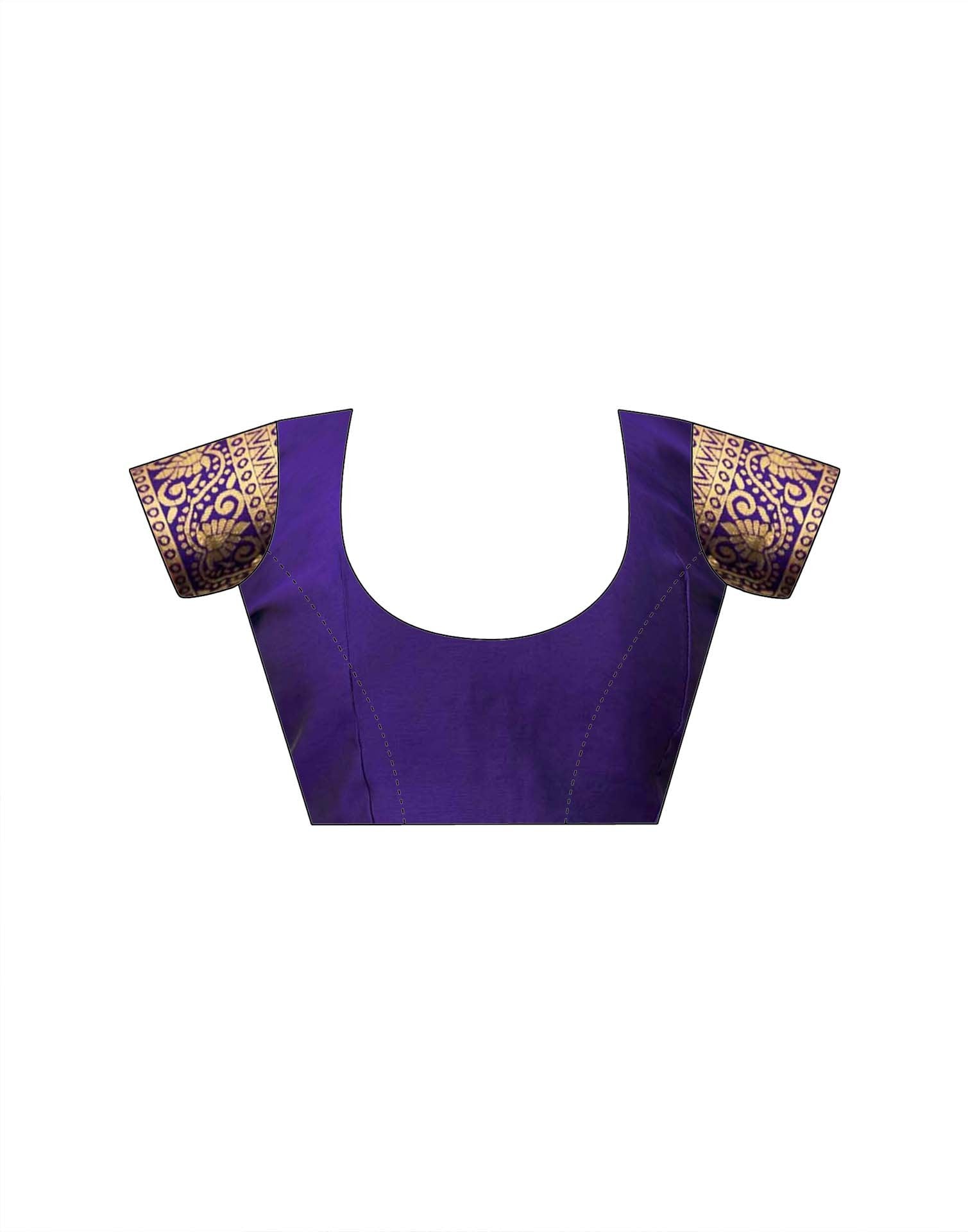 Purple Silk Woven Banarasi Saree