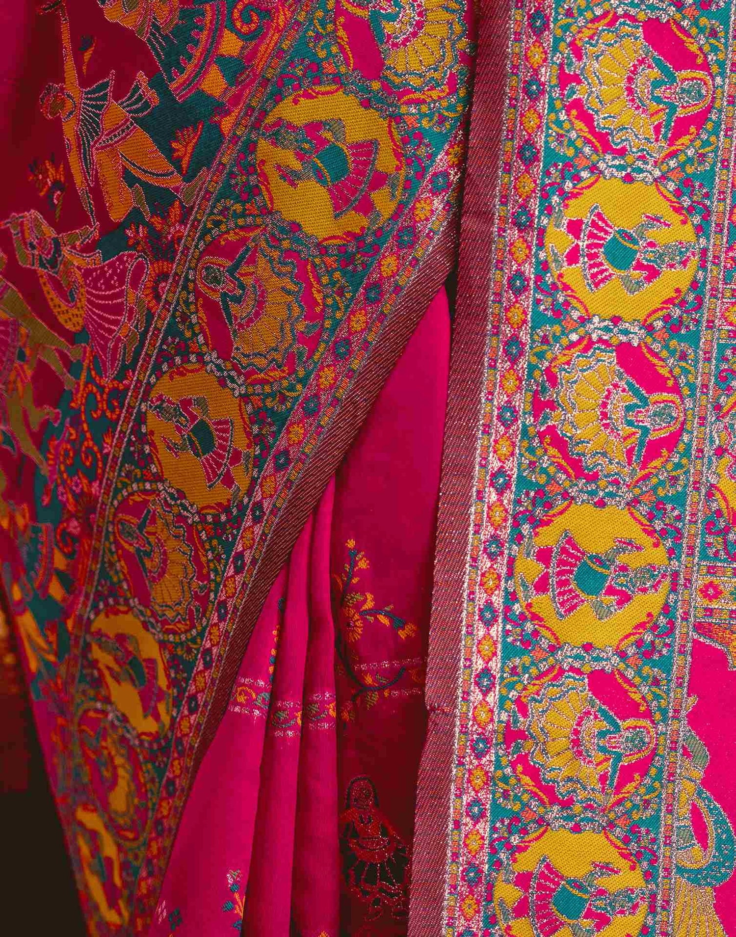 Rani Pink Silk Woven Paithani Saree