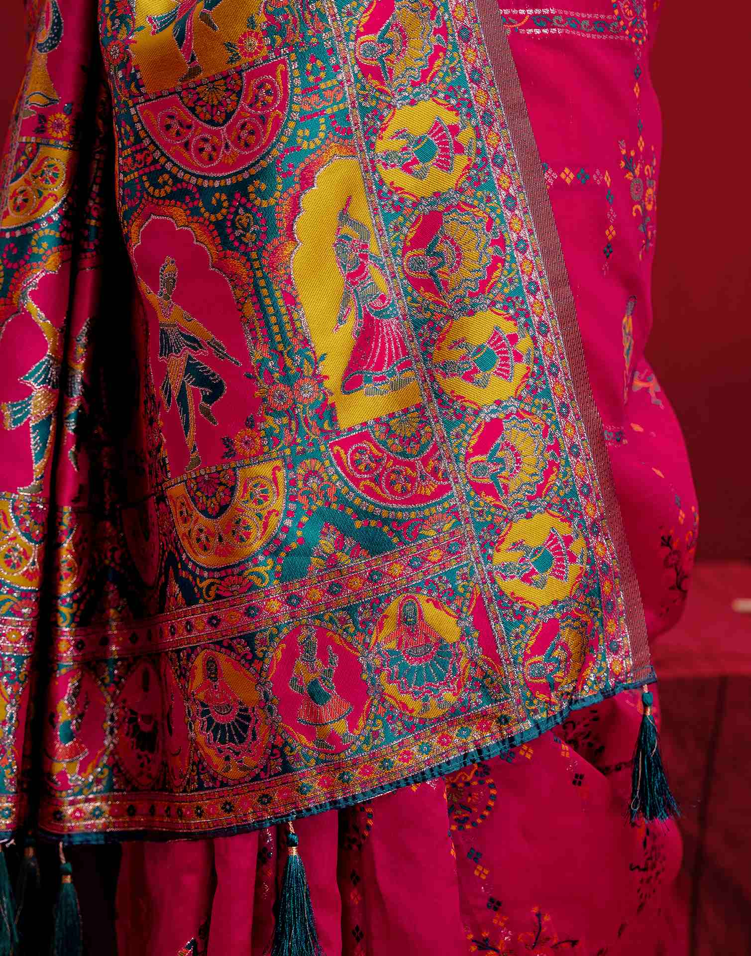 Rani Pink Silk Woven Paithani Saree