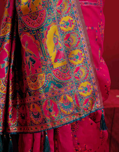 Rani Pink Silk Woven Paithani Saree