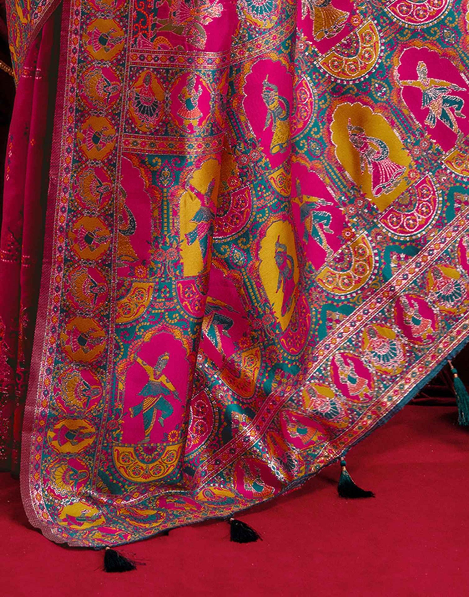 Rani Pink Silk Woven Paithani Saree