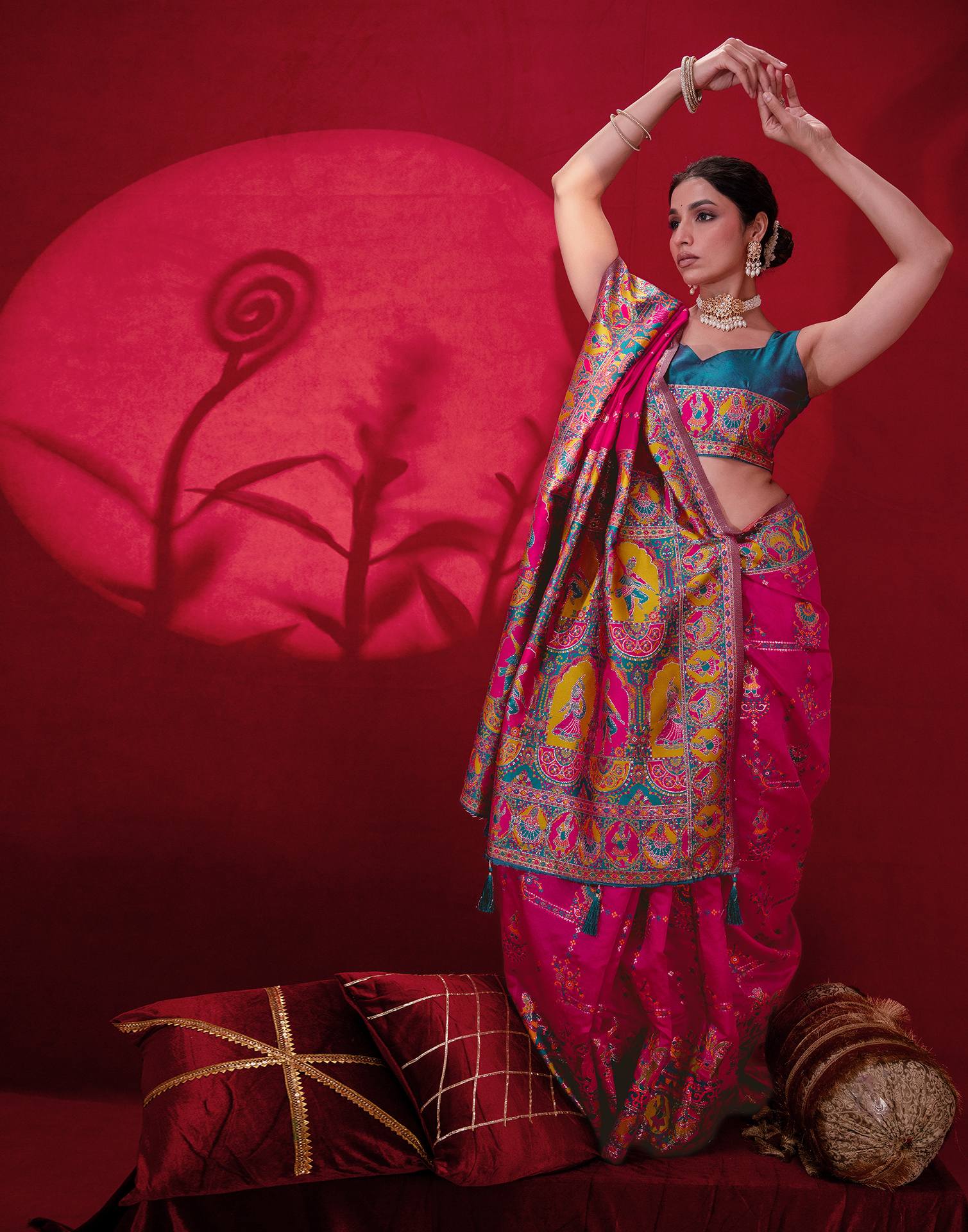 Rani Pink Silk Woven Paithani Saree