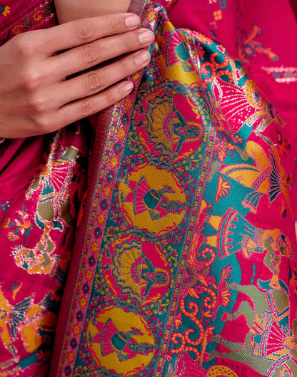 Rani Pink Silk Woven Paithani Saree
