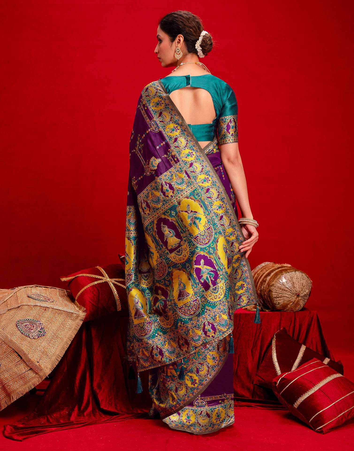 Dark Purple Silk Woven Paithani Saree