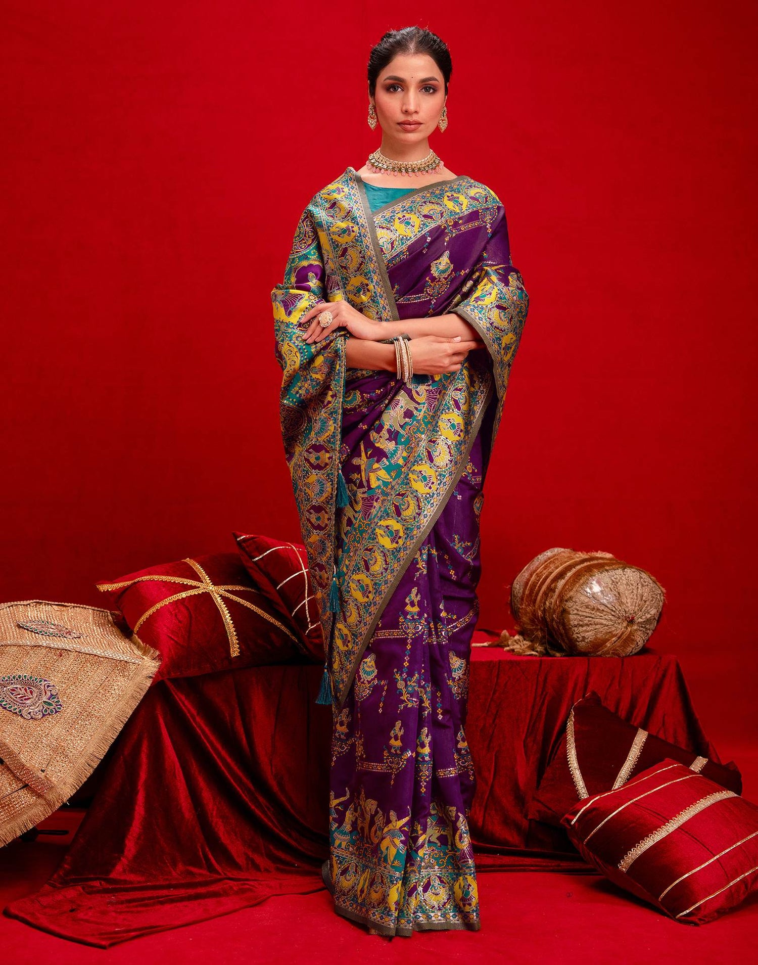 Dark Purple Silk Woven Paithani Saree