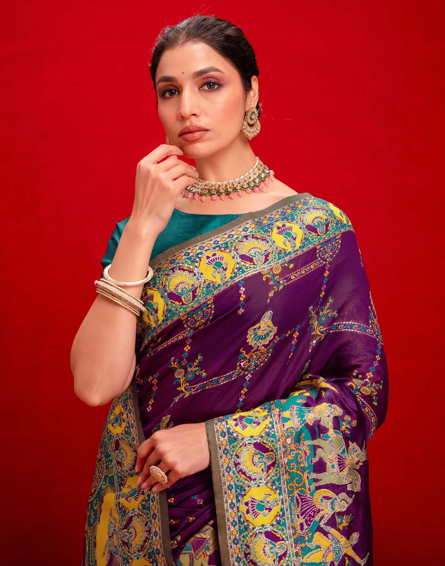 Dark Purple Silk Woven Paithani Saree