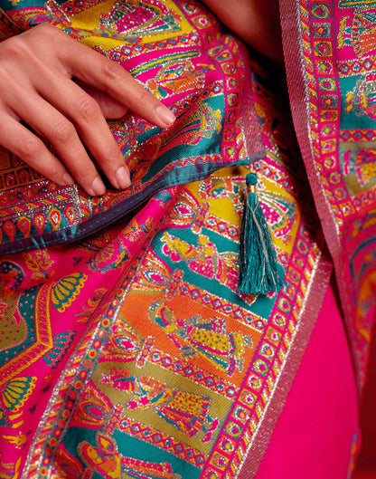 Rani Pink Silk Woven Paithani Saree