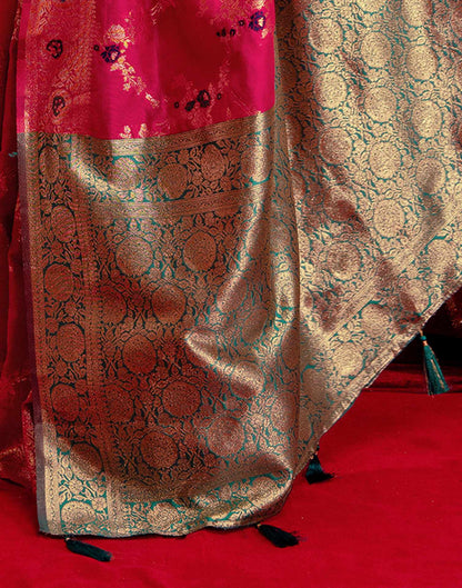 Rani Pink Silk Woven Banarasi Saree