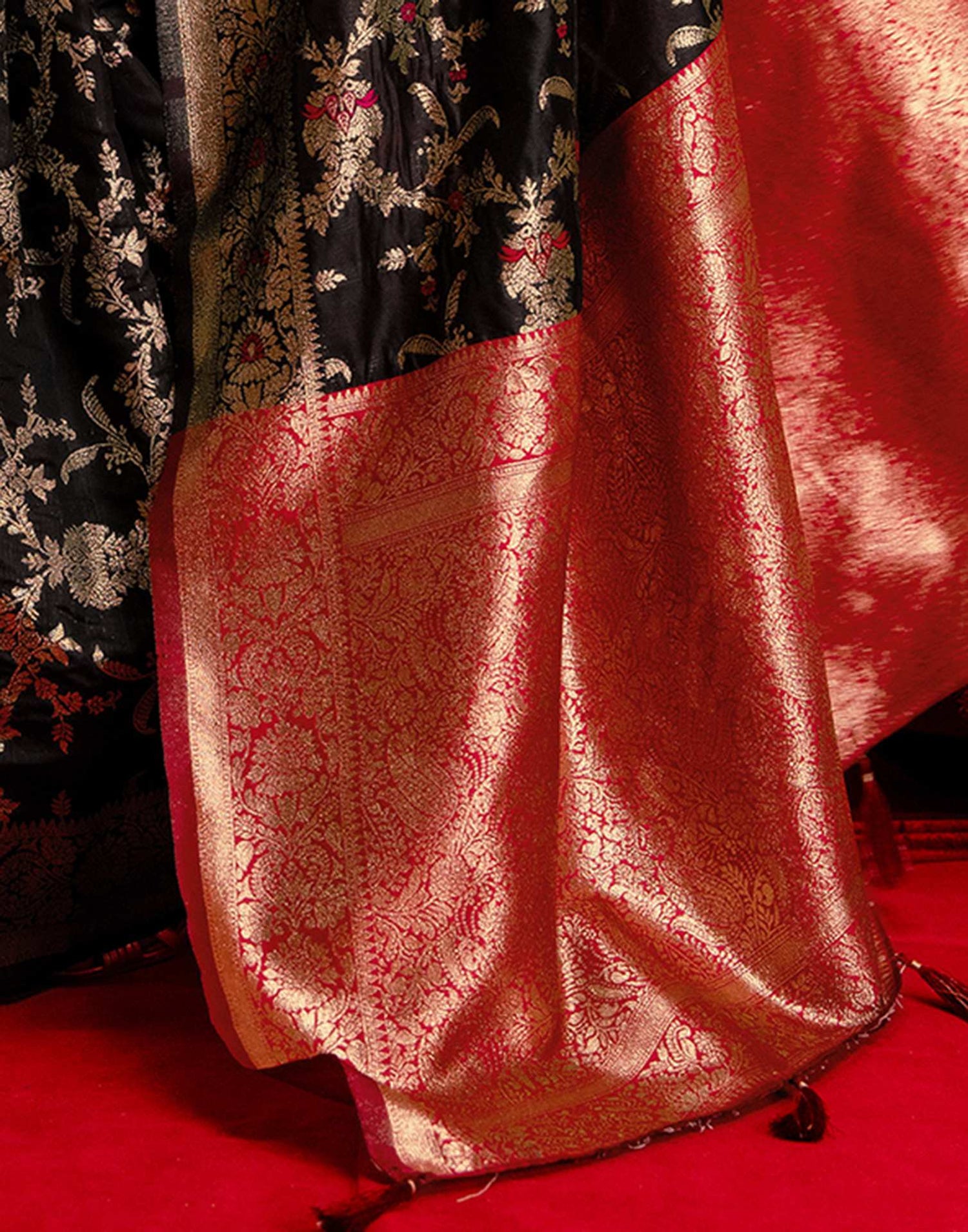 Black Silk Woven Banarasi Saree