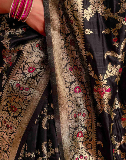 Black Silk Woven Banarasi Saree