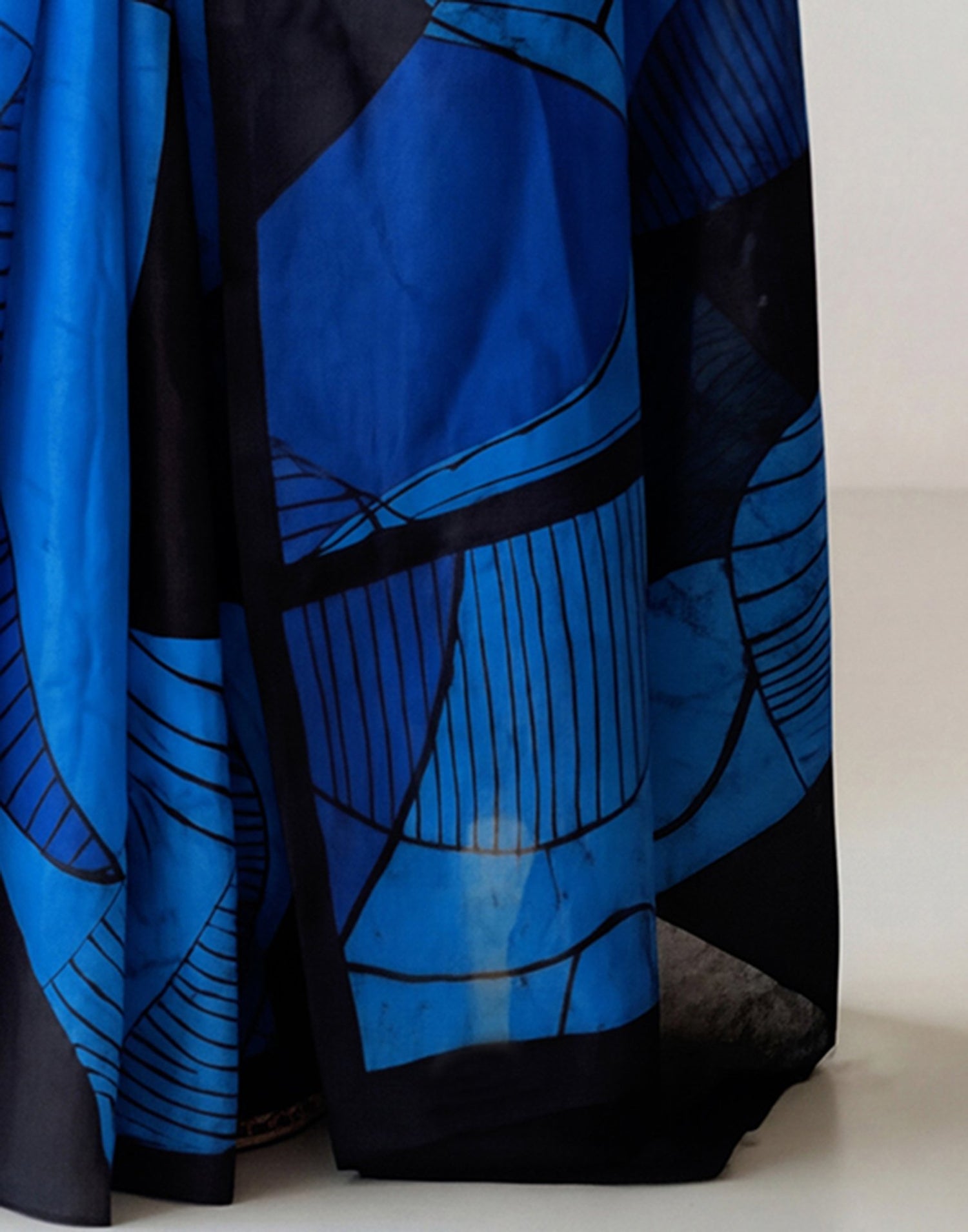 Blue Kota Silk Printed Saree