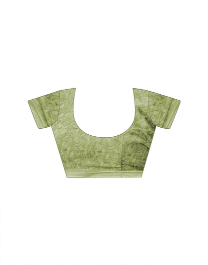 Sage Green Georgette Printed Saree