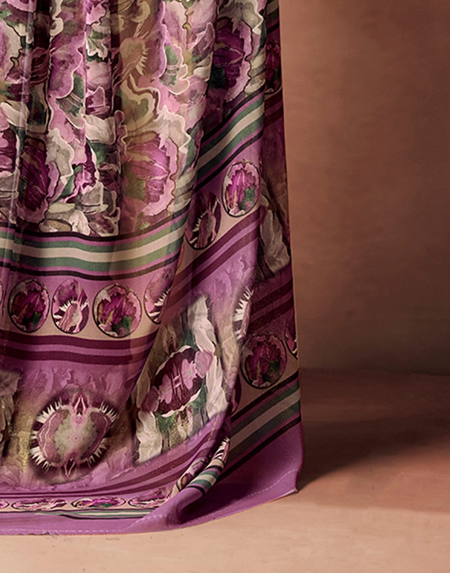 Dusty Rose Pink Georgette Printed Saree