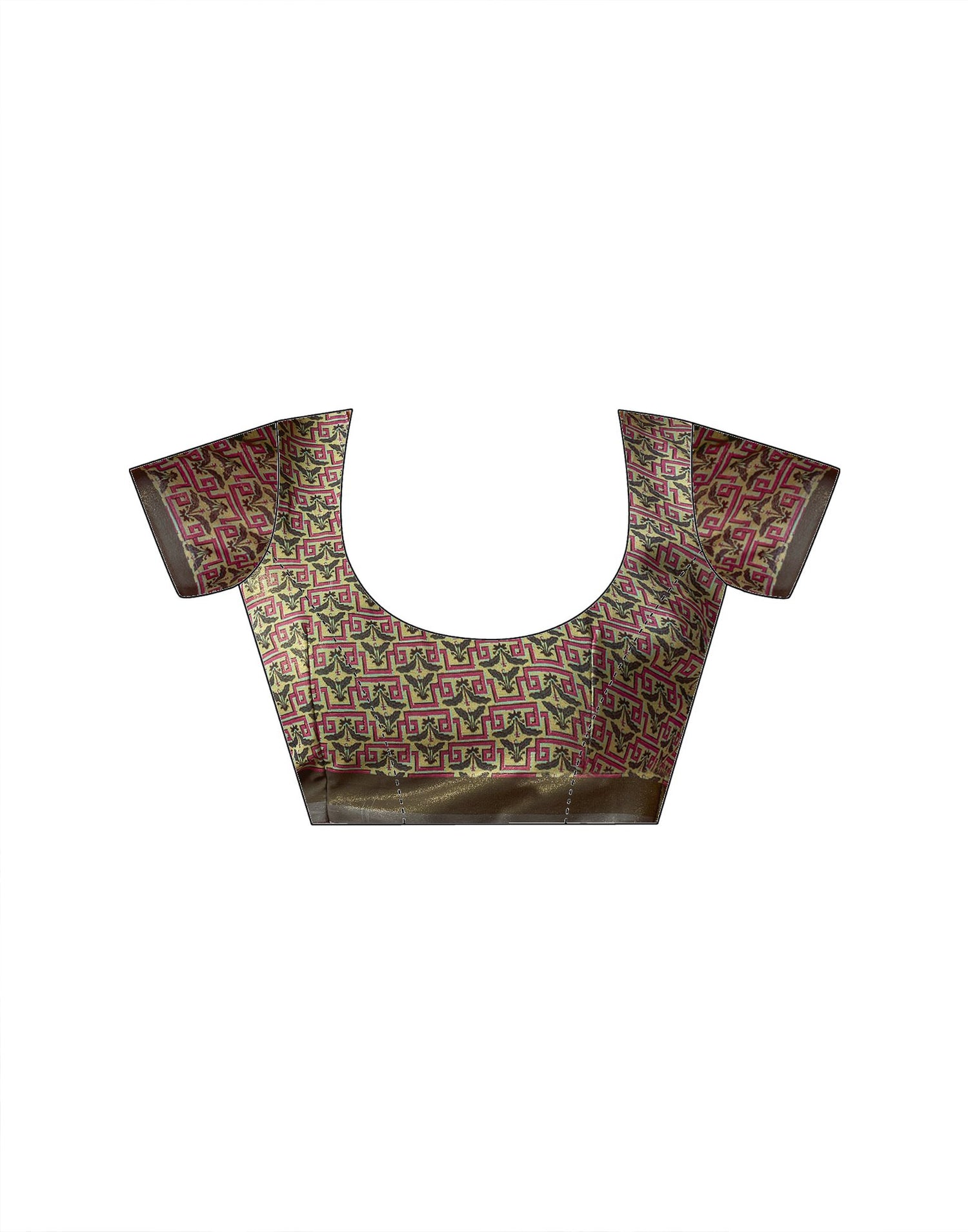 Olive Green Georgette Printed Saree