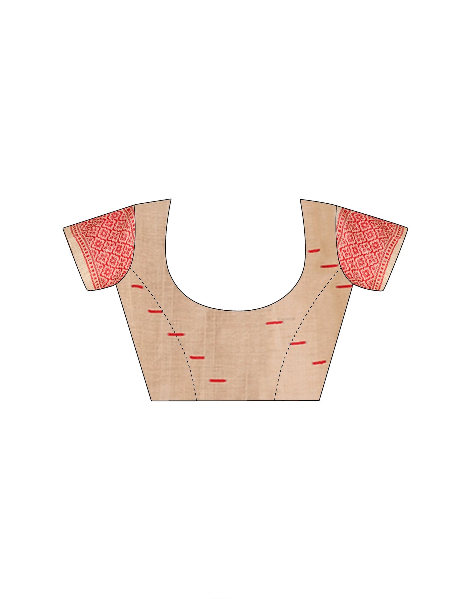 Beige Cotton Woven Printed Saree