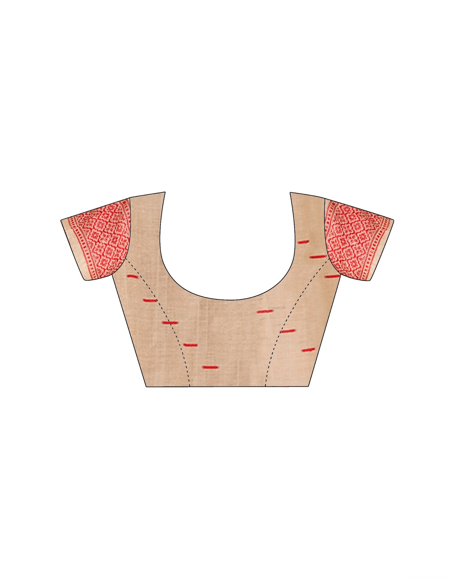 Beige Cotton Woven Printed Saree