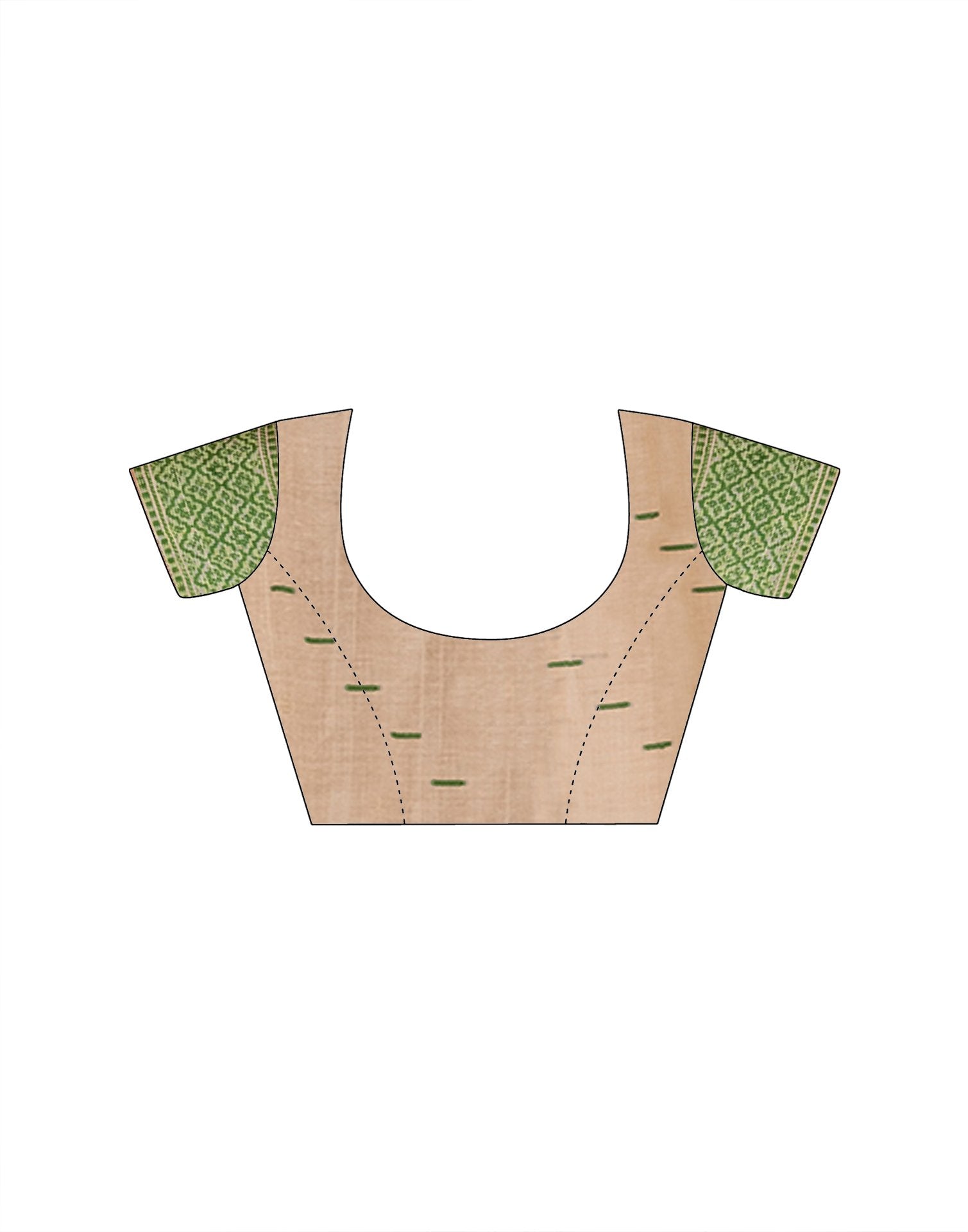 Beige Cotton Woven Printed Saree