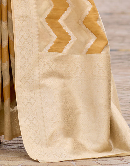 Mustard Yellow Cotton Linen Woven Saree