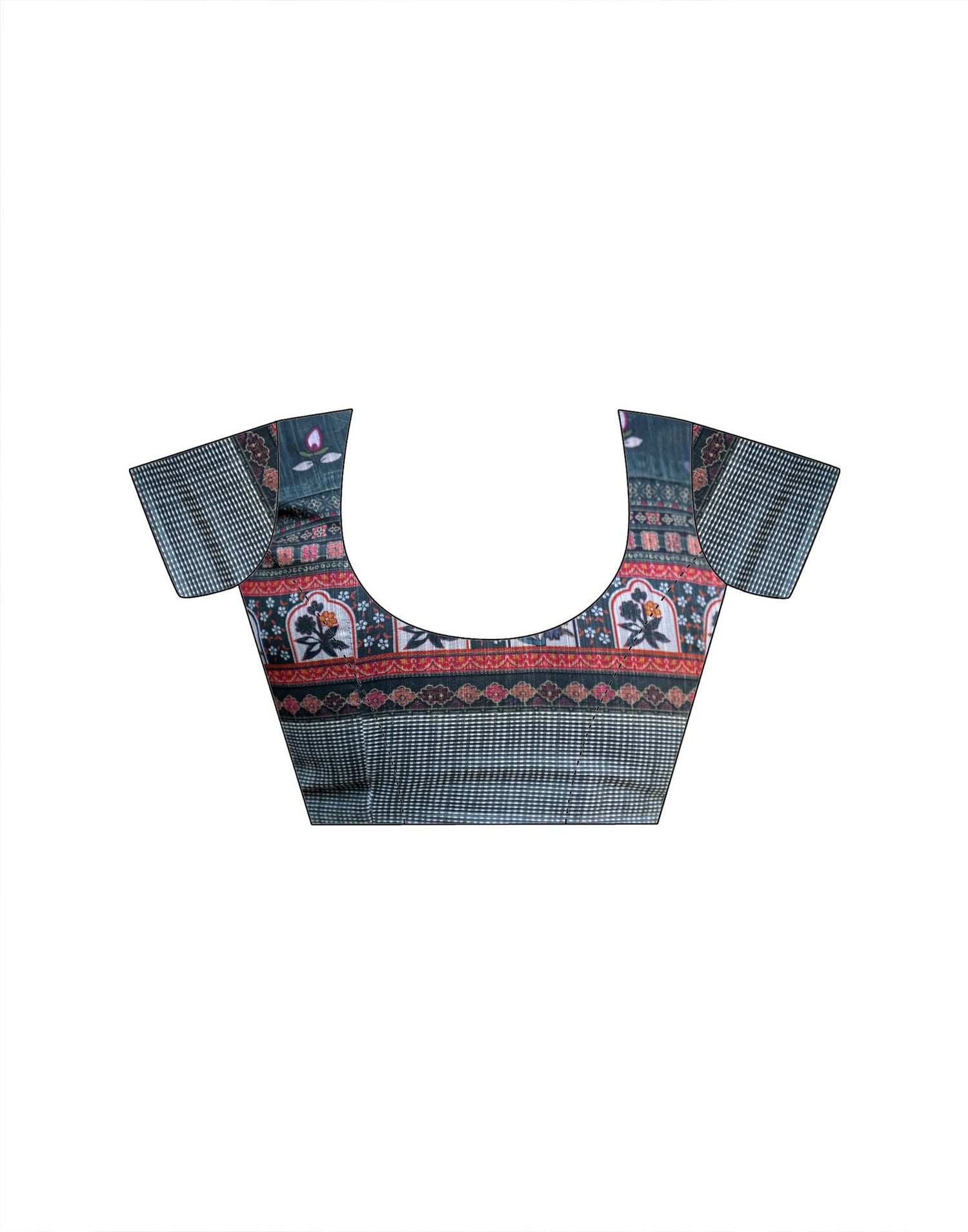 Ready To Wear Multicoloured Linen Printed Embroidery Border Saree