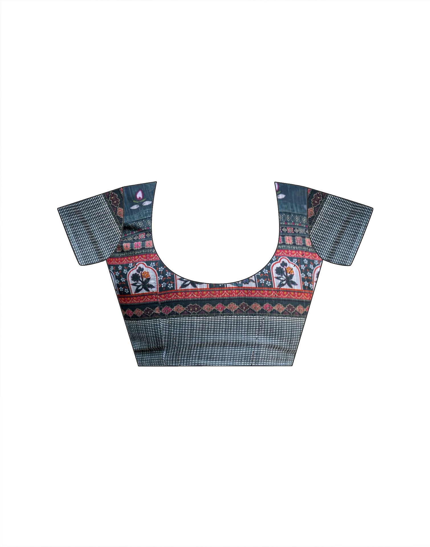 Ready To Wear Multicoloured Linen Printed Embroidery Border Saree